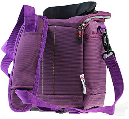 Navitech Purple DSLR/SLR Camera Carrying Case and Travel Bag Compatible with The Panasonic Lumix DMC-FZ330, Lumix DC-FZ82 with Shoulder Strap