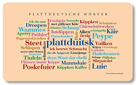 Breakfast Board Flat German Words Tagcloud with Beautiful Words from Flat German An original and beautiful gift idea