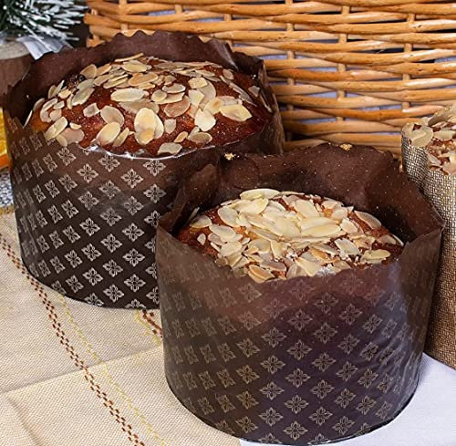 Molde de Papel Panettone QG Group - 12 Piezas, 3.14x4.33 (8 cm x 110 cm) - Para Niños, Kulich, Pan de Pascua - Forma Redonda Para Hornear