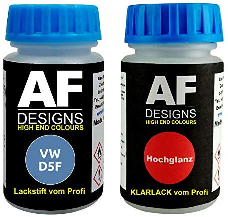Lackstift für VW/Volkswagen D5F LD5F Blue Dusk Metallic + Klarlack 50ml Autolack