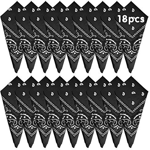 FEPITO 18 Stück Paisley Bandanas Cowboy Bandana Paisley Druck Kopfwickelschal