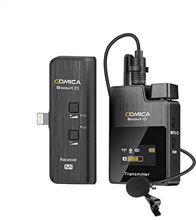 COMICA BoomX-D MI1 2.4G Wireless Transmitter & MI Apple Lightning Receiver Recording Microphone for USB-C IPhone Mic Studio Dynamic Microphones Camera Microphone