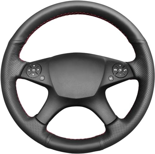 MEWANT Lenkradbezug DIY Hand Nähen Lenkradhülle aus Echtleder Lenkradschoner für Benz W204 C-Klasse 2007-2010 C280 C230 C180 C260 C200 C300