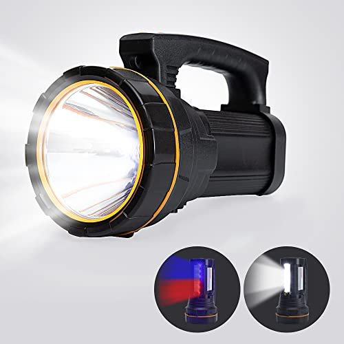 MAYTHANK Most Powerful Handheld Torch LED Super Bright USB C Rechargeable, Side Lantern/Long Lasting/Handle/Strap, Large Spotlight Flashlight Heavy Duty High Power Strong Torch Home Emergency Camping