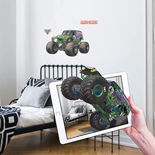 Wall Palz Monster Jam Grab Digger Wandaufkleber – Monster Jam Wandaufkleber mit 3D Augmented Reality Interaktion – 71,1 cm große Wanddekorationen zum Abziehen und Aufkleben