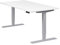 boho office® höhenverstellbarer Schreibtisch 160 x 80 cm - Elektrisch stufenlos, 2 Motoren, 3-Fach Teleskop, Memoryfunktion, inkl. Wireless Charger - Homedesk Silber inkl. Tischplatte in Weiß