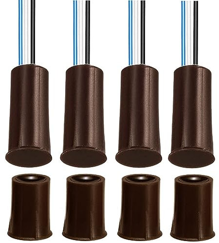 Gebildet 4 set Marrone Cablaggio Interruttore Magnetico NO/NC Sensore Porta da Incasso Contatto Finestra Nascosta Interruttore Reed per Controllo Accessi Sostituisci Sistema di Allarme (Cilindrico)