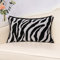 Yangest Kissenbezug, rechteckig, Samt, Zebramuster, luxuriös, modern, für Couch, Wohnzimmer, Schlafzimmer, 30,5 x 50,8 cm, Schwarz