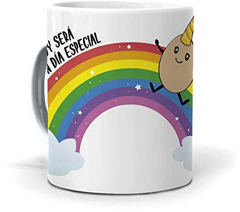 mundohuevo Taza Hoy Sera un Dia Especial. Cerámica AAA - 350 ml.