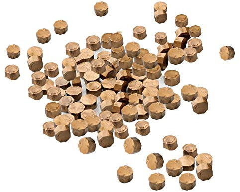 Siegelwachsperlen,Achteckige Siegellackperlen,Retro-Siegellack,Antikes Siegellack,Siegellacksiegel,Dekorative Umschläge,Hochzeitseinladungen,Karten,Briefe(Bronze,100 Stück)
