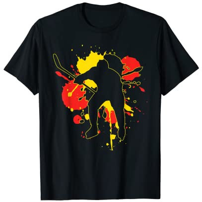 Deutschland Flagge Hockeyspieler - Deutsches Eishockey T-Shirt