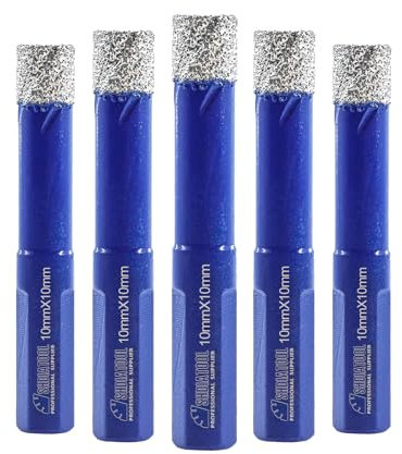 SHDIATOOL Diamond Drill Core Bits 5PC 10mm Triangle Shank Hole Saw for Porcelain Tile Marble Ceramic Granite