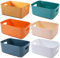 NCRGB 6 Stück Kunststoff Aufbewahrungsboxen,Mehrere Farben Organisation Aufbewahrungskörbe für Küche,Schrank,Büro,Bad,Spielzeug,Home Tidy Open Storage Bins mit Griffen(6pcs 24x17.5x9.5cm)
