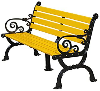 JYCCH Gartenbank Sitzbank Gartenstuhl Außenbank Parkstuhl Sitzbank Sitzbank eckig Freizeitsitz Schmiedeeisen Outdoor Massivholzbank 58,26 Zoll