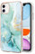 IMIRST Basic Case Compatiable with iPhone 11 IMD Soft TPU Silicone Bumper Matte Marble Scratch-Resistant Slim Protective Phone Case Back Cover for Apple iPhone 11，YBI Green