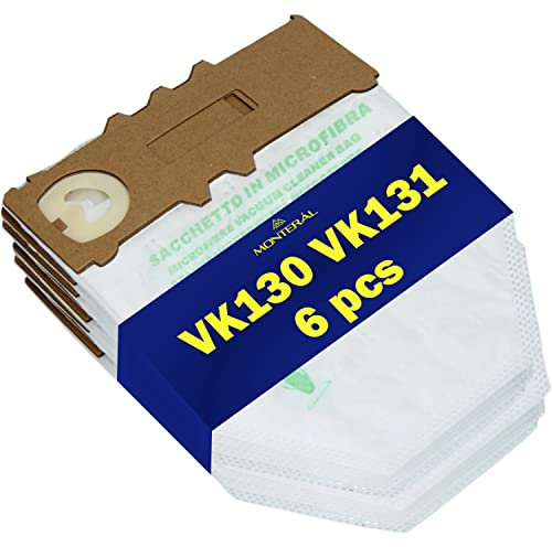 6 Stück Staubsaugerbeutel aus Mikrofaser für Vorwerk Kobold VK 130 VK 131 Garantie 10 Jahre - MONTERAL