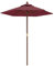 vidaXL Sonnenschirm, Gartenschirm mit Holzmast UV-Schutz, Strandschirm mit Belüftung 6 Rippen, Marktschirm Balkonschirm Terrassenschirm, Bordeauxrot