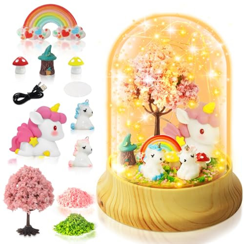CS COSDDI Einhorn Geschenke für Mädchen, DIY Einhorn-Nachtlicht Bastelset Kinder Geschenk Mädchen 4-10 Jahre Spielzeug Bastelarbeiten und Dekorationen für Geburtstagen Weihnachten Halloween