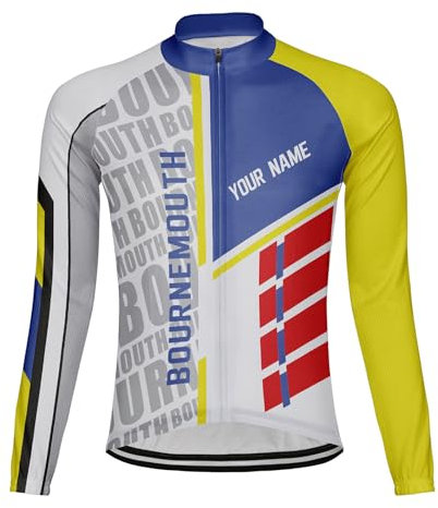 Luisbibe Customized Bournemouth Men's Cycling Jersey Long Sleeve (UK, Alpha, M, Regular, Regular, ML3269)