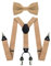 JEMYGINS Herren Hosenträger mit Vier Clips und Elastischem Rückenband inklusive Fliege Set,Champagner Gold