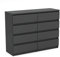 MRBLS Kommode mit 8 Schubladen Sideboard Schubladenschrank Kleiderschrank Modern Möbel mit Schubladen für Ihr Schlafzimmer (Grau Matt) – 120 x 92,5 x 33,5 cm (B/H/T)