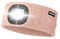 ATNKE LED Beleuchtetes Stirnband, Wiederaufladbare USB Lauf Stirnbänder mit Licht Extrem Heller 4 LED Lampe Winter Warme Stirnlampe für Herren und Damen Geschenke/Skin Pink