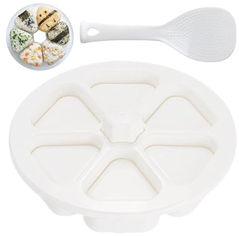 GUOYOU Moule à Sushi, 6 en 1 Onigiri Moule à Sushi mit 1 Cuillère à Riz | Moule à Sushi Triangulaire, Réutilisables Moule à Sushi, DIY Cuisine Outils, pour la Cuisine, Salle à Manger, Fêtes