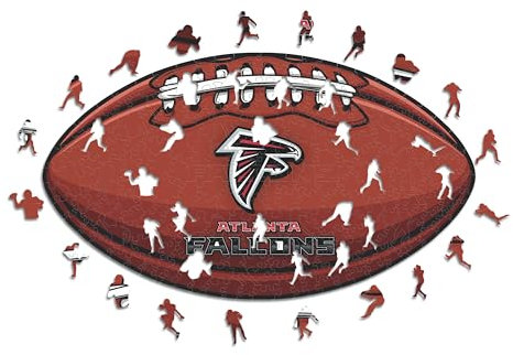 Iconic Puzzles, Atlanta Falcons Crest, 100% ökologisch nachhaltiges Holzpuzzle mit offizieller Lizenz, Größe L, 500 Teile