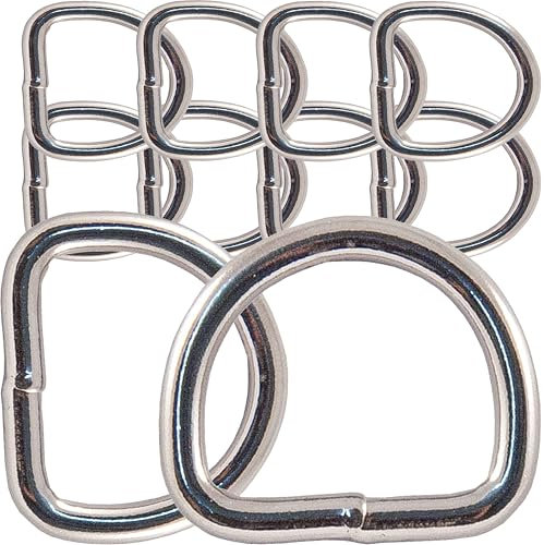 Universal Hardware D-Ring, 3 mm x 15 mm, Edelstahl, geschweißt, Marinequalität, poliert, 10 Stück