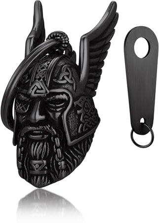 Bandmax Clochette Porte Bonheur Motard Noire, Guardian Bell Viking Black, Cloche Moto Femme Porte Bonheur Biker