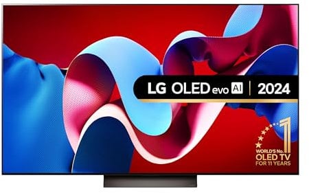 LG evo OLED65C44LA 65-Inch 4K UHD Smart TV, (α9 AI Processor Gen7, Dolby Atmos, Freeview Play and Amazon Alexa, 120Hz), Umber Brown [Model 2024]