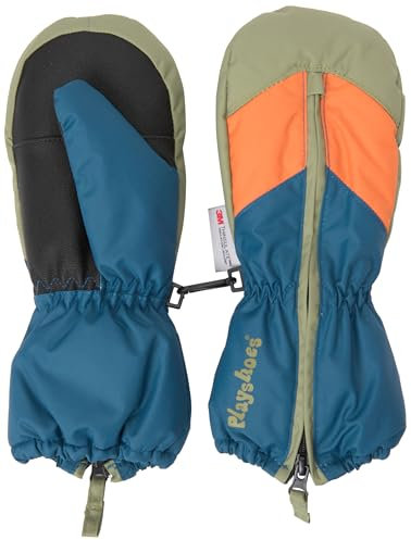 Playshoes Fäustling Unisex Kinder Winter-Handschuhe, Petrol Blockfarben, 3
