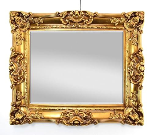 Wandspiegel Rahmenspiegel Barockspiegel Spiegel In Bronz Gold 60x70 cm Renaissance Opulenter Prachtvoller Nostalgie Antik Barock Repro Barockstil Prunk (Gold)
