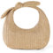 CRGANGZY Women Knotted Straw Clutch Purse with Dumpling Evening Clutch Zipper Closure Straw Banquet Bag for Formal Party Wedding (Khaki)
