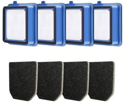 MROEM QX7 Filter für AEG - Filter Zubehör Set für AEG QX6 QX7 QX8-2 ASKW1 Staubsauger Ersatzteile Ersatzfilter Filterset für AEG mit 4 Vormotorfilter 4 Hygienefilter,Waschbar