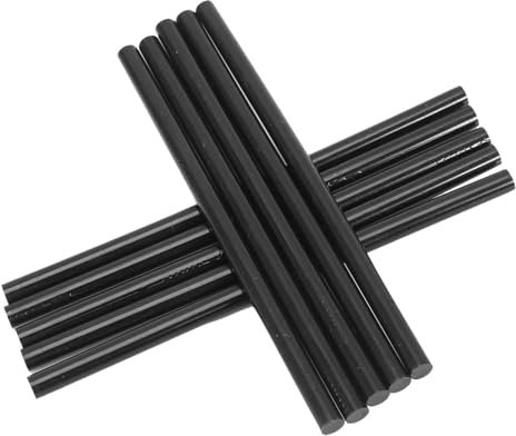 Gigicial 10 barras de pegamento caliente de cristal, barras de pegamento termofusible de 0,28 x 6 pulgadas de largo, para madera, metal, vidrio, plástico, flores, tela, cuero, (Negro)