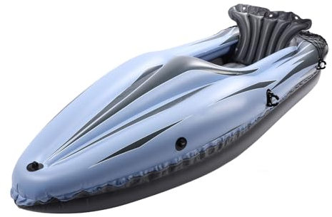 Inflatable Kayak Deluxe Oar Included, Blow Up Kayak Set with Pump Portable Paddles and Bag, 1 Person Inflatable Kayak Set PVC UV Proof Portable Blow Up Canoe Boat Fishing (Blue)