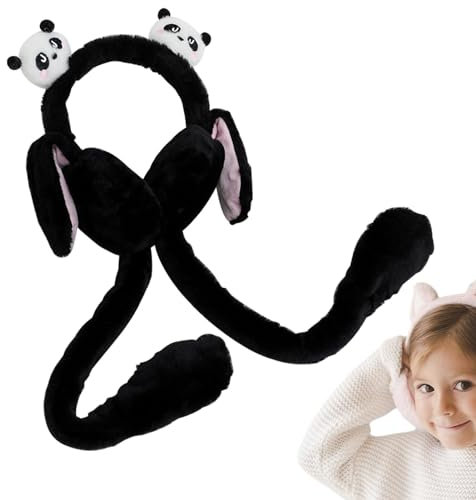 Cache-oreilles d'hiver pour enfants | Cache-oreilles en peluche en forme de panda – Accessoire d'hiver mignon et amusant pour la marche, l'équitation en plein air, les voyages, le ski et le