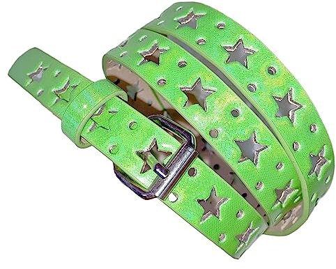Watreketal Gürtel,2000er Jahre Mädchen Gürtel Damen Mode Hollowout Stern Gürtel Gothic-Stil LaserWaistband für Jeans Hosen Weibliche Coole Accessoires