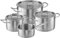 KLAMER Premium Topfset Edelstahl, Kochtopf-Set mit Glasdeckel, Töpfe Set unbeschichtet, Induktionstöpfe-Set (4-teilig)