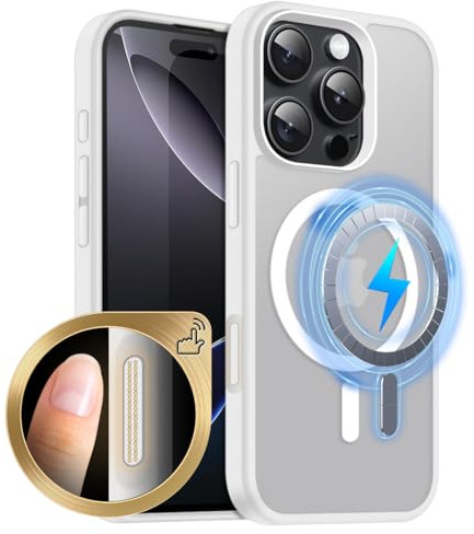 MOBESV Magnetisch Hülle für iPhone 16 Pro Max 6,9 Zoll mit Kamerasteuerung, Handyhülle kompatibel mit MagSafe, Durchscheinende Matte Dünn Stoßfest Schutzhülle, Transluzent