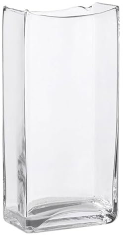 RGZFYH Vase Moderne Glasvase für Tulpen, 20 cm/25 cm hoch, dekorative Blumenvase, rechteckig, für Aquarium, Wohnzimmer, Esstisch, Büro, Heimdekoration, Hydrokulturbehälter Blumenvase