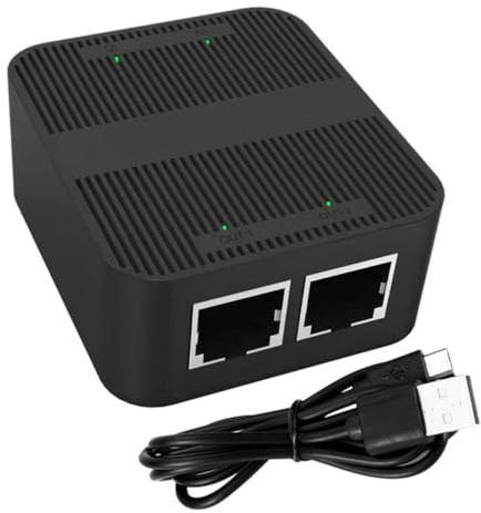jojofuny 1 Cavo Divisore Coassiale Multi Rete Presa Tappo Sdoppiatore Ethernet Sdoppiatore Internet e Porta Ethernet Adattatore Accoppiatore Black Plastica