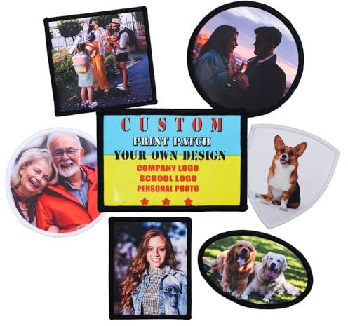 Personalisierte Gedruckt Patches,Patches selbst gestalten -für Kleidung, Jacken, Caps und Hundegeschirre hinzu Fügen Sie Ihr Foto/Logo/Textdruckstoff hinzu - Rechteck