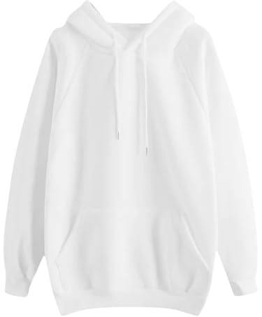 Angxiwan Warehouse Clearance Bargains Sale Oversized Hoodies for Women UK Clearance Casual Loose Fit Long Sleeve Sweatshirts with Pockets Plus Size Solid Color Drawstring Clothes Under 5 Pounds Women