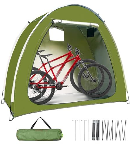 Cobertizo de almacenamiento para bicicletas, garaje impermeable para moto, tienda de campaña para exteriores, con doble entrada, para jardín, camping y césped