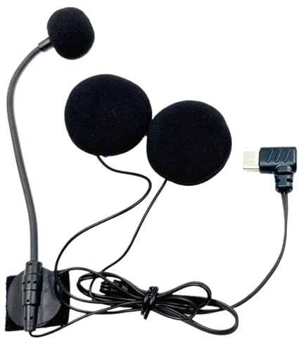 Generico Audio Per Moto | Microfono Integrato Per Caschi Da Moto - Cuffie con Connettore Type-C HD Antirumore per Sport e Podcasting