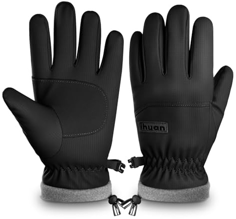 ihuan Kids Winter Waterproof Ski Gloves, Snowboarding Touchscreen Snow Cycling Running Gloves for Boys Girls