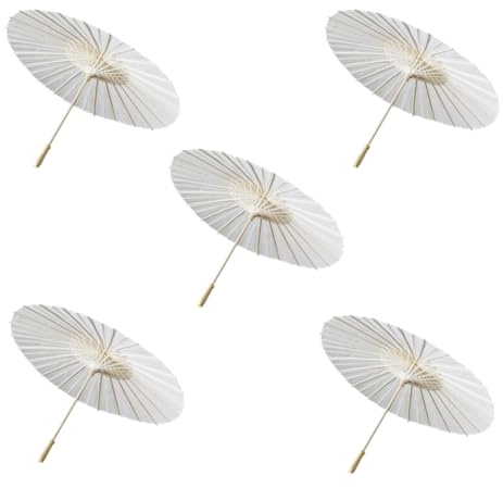 Bosiyrggrl Chinese Ancient Style DIY Wedding Decoration White Bride Umbrella Wedding Photo Props Umbrella 60cm