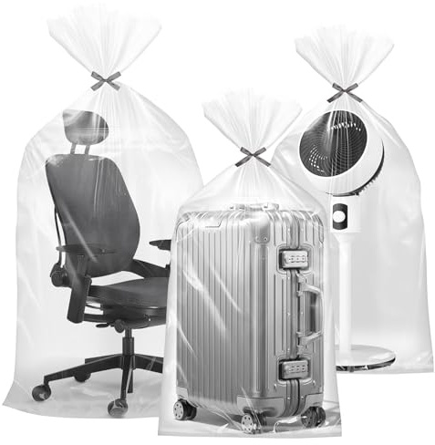 10 Pcs Extra Large Clear Plastic Storage Bags 100×152cm | Heavy Duty Storage Bag Flat Large Plastic Bags for Clothes Luggage Suitcase Quilts Chair Bike, Big Plush Toys